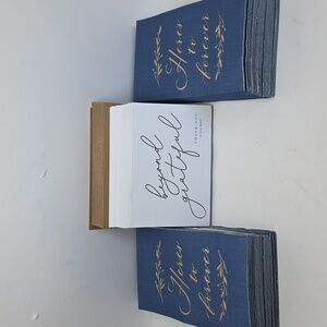 85 Wedding Blue & Gold  Napkins & 25 Thank You Cards